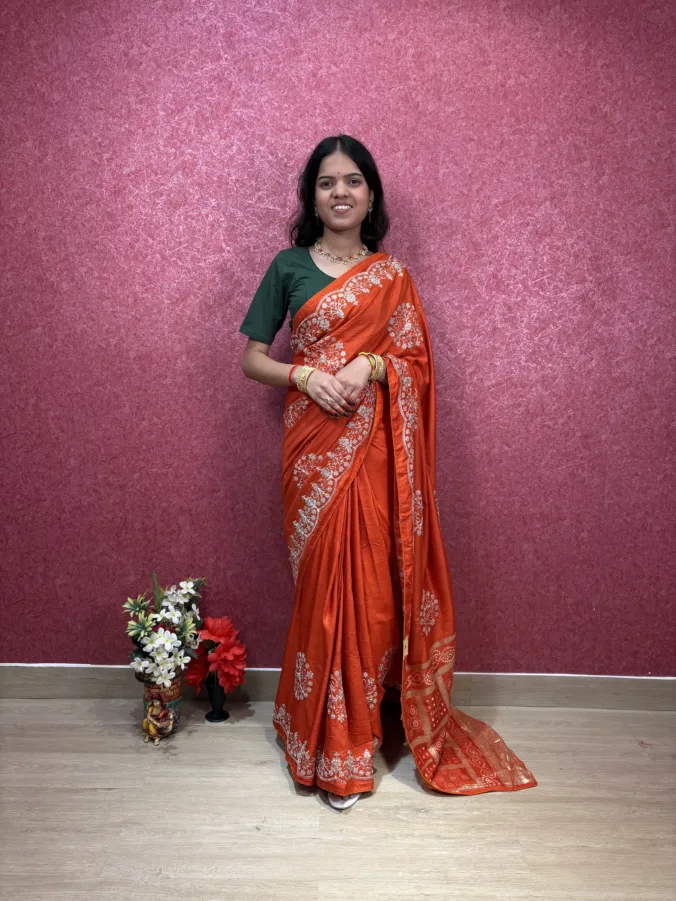 NEELAM TRADERS NEW LAUNCH TRENDING NEW GHATCHOLA PALLU SAREE WITH PITTAN WORK ALL OVER SAREE IN SOFT SILK FABRIC