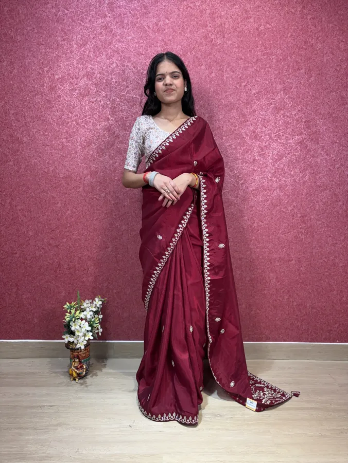 NEELAM TRADERS NEW LAUNCH wedding special saree with heavy pallu pittan work all over in H.O Silk Fabric