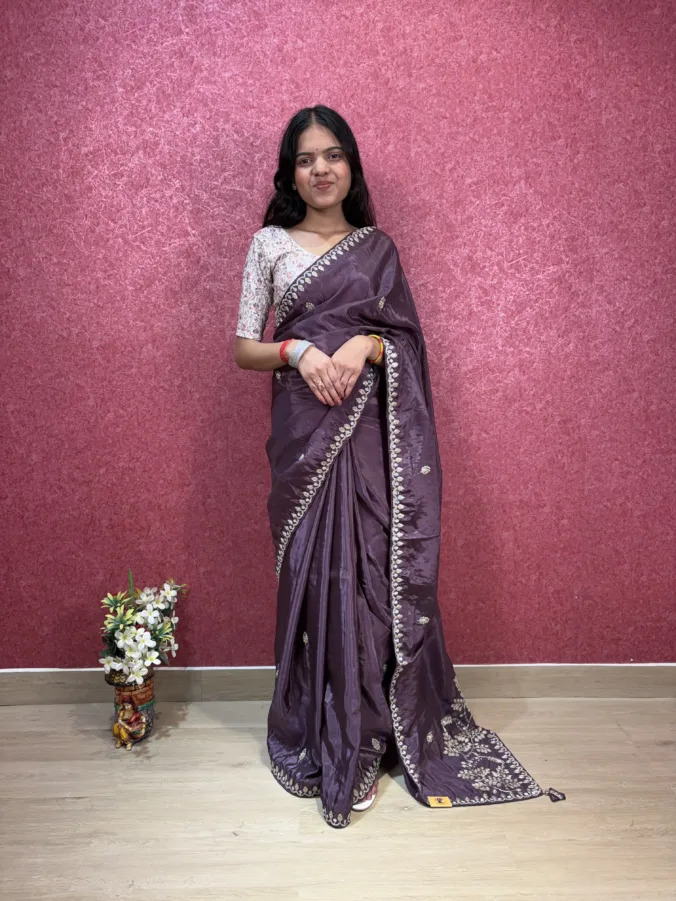 NEELAM TRADERS NEW LAUNCH wedding special saree with heavy pallu pittan work all over in H.O Silk Fabric