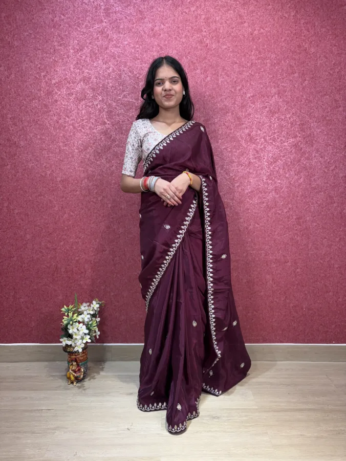 NEELAM TRADERS NEW LAUNCH wedding special saree with heavy pallu pittan work all over in H.O Silk Fabric