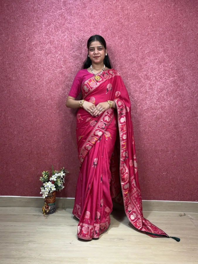 NEELAM TRADERS NEW LAUNCH red colour karwa chauth saree with heavy zarkan border all over in soft silk fabric