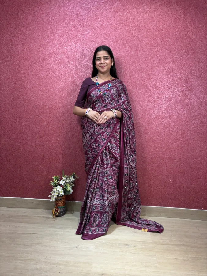 NEELAM TRADERS NEW LAUNCH GARBA SPECIAL SAREE WITH MIRROR WORK ALL OVER IN SOFT SATTAN SILK FABRIC