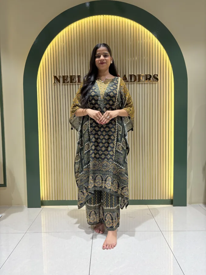 Garba Special Printed Co-Ord Set with Elegant Traditional Ethnic Prints, Statement Flared Sleeves & Gracefully Designed Matching Palazzo