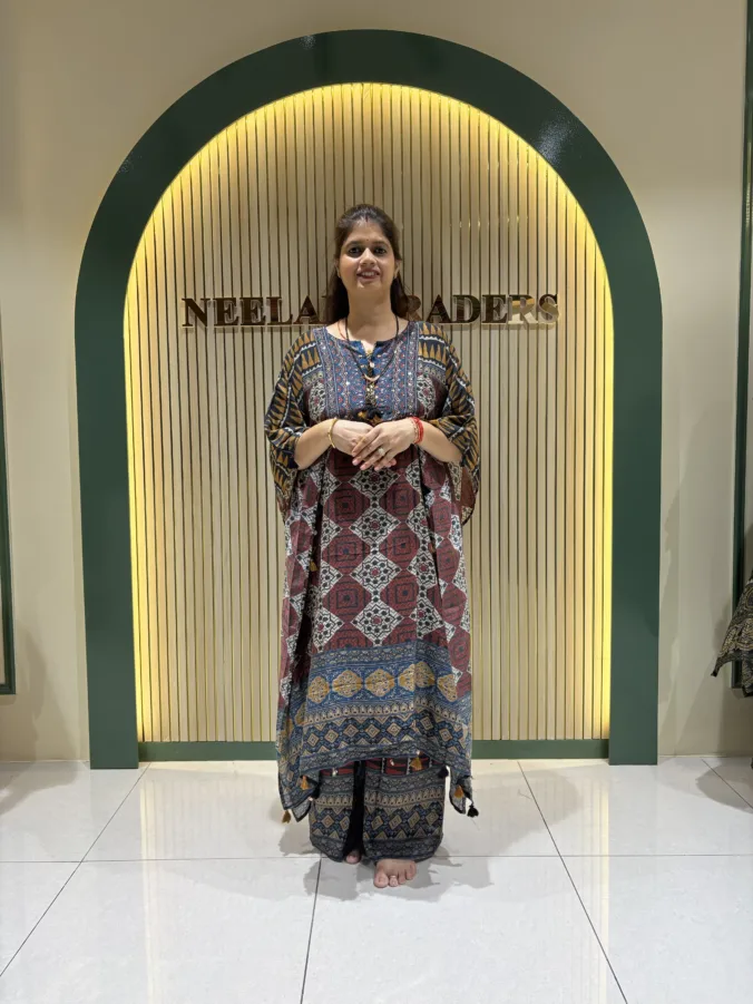 Garba Special Printed Co-Ord Set with Elegant Traditional Ethnic Prints, Statement Flared Sleeves & Gracefully Designed Matching Palazzo